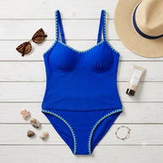 Tankini Dos Piezas "Blue Lagoon" – Bordado Geométrico XXL - Img 56993276