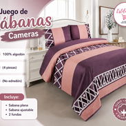 Juego de sábanas cameras 100% algodón  (4 piezas) - Img 58045662