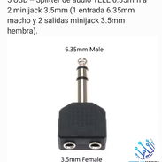 Adaptador de Audio TELE estéreo a 2 salidas minijack 3.5mm hembra - Img 51414633