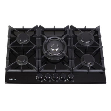 Cocina de gas 5 hornillas empotrada  Drija TOSCANA 76 PRO Vidrio Templado Negro Precio $270 USD Mensajería Incluida - Img 115354427