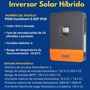 Inversor Híbrido POWMR 6.5KW 120/240VAC – 48VDC 💪  ✅ Onda sinusoidal pura 6500W - Img 55651707