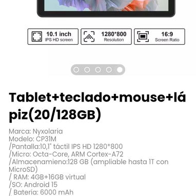 Tablet+teclado+mouse+lápiz(20/128GB) Marca: Nyxolaria - Img 125826258