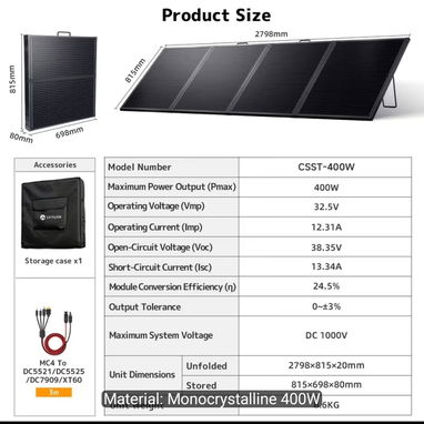 Paneles solares plegables 400W nuevos en caja - 2/3