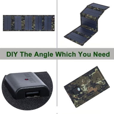 Cargador de panel solar portátil y plegable de 10 W, diseñado principalmente para actividades al aire libre como campame - 3/5