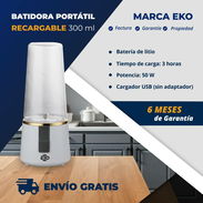 🔷 *Batidora Portátil Recargable 300 ml Marca EKO* Super potente 💸 30 USD 📱56740324📱 - Img 56408615