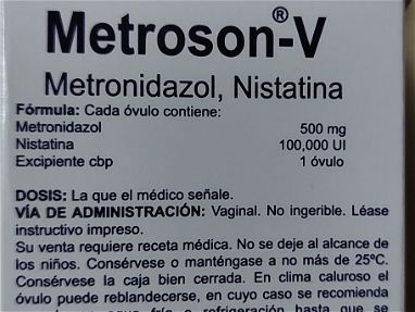 Óvulos de Metronidazol con Nistatina caja con 12 óvulos vencen agosto 2025 - Img main-image