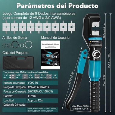 Kit Profesional de Crimpadora Hidráulica - 2/6