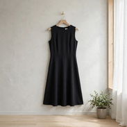 Vestido Negro Midi Sin Mangas, Estilo Casual - Img 57899675