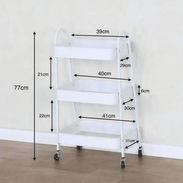 Organizador metálico de 3 niveles con ruedas - Img 55658491