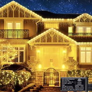 Tira de luces de carámbano de Navidad de 29 pies, 360 luces LED de Navidad cálidas – Luces de Navidad para exteriores, c - Img 55880959