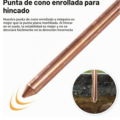 Varilla de Tierra de 3/8 de 1.20 mts (Venta por Unidad) - 2/3