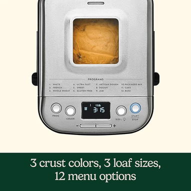 Máquina Cuisinart para hacer pan, masa de pizza, mermelada - 3/4