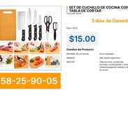 SET DE CUCHILLO DE COCINA CON TABLA DE CORTAR . - Img 57237556