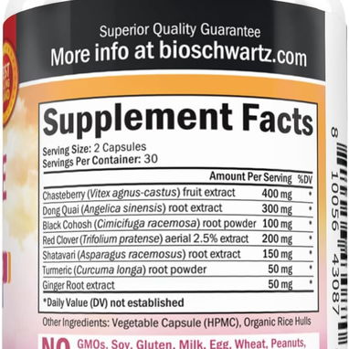 Apoyo Menopausia Herbal · BioSchwartz · 60 cáp - 10/10
