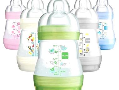 Biberones de leche de bebé recién nacido. Pomo para bebé, anti cólicos. 130ml. MAM. Pomos de leche. - Img main-image