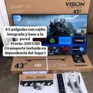 Tv 43 pulgadas con cajita integrada y base a la pared - Img 57944296