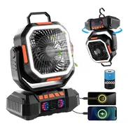 Ventilador portátil recargable F22 luz LED y control remoto 40000mAh, hasta 128 horas - Img 49002467