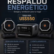 Estación de Energía+ 2 Ventiladores Recargables F6 - Img 56971292