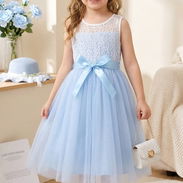 VESTIDOS AZUL CON ENCAJE PARA NIÑAS - Img 56214414