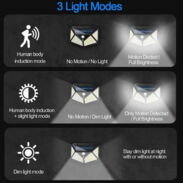 Lámpara SOLAR  De Pared Con Sensor De Movimiento De 100 LED Nuevos, Carga Solar, Resistente Al Agua, Muy Luminosa - Img 45631241