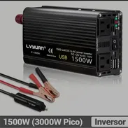 Inversor Convertidor de Corriente Lvyuan 1500W (Pico 3000W) DC 12V a AC 110V (60Hz). Negro - Img 55706436
