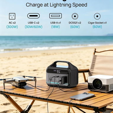 ⚡ ESTACIÓN DE ENERGÍA PORTÁTIL DARANENER NEOX 192WH 300W + PANEL SOLAR 30W LIFEP04  – ENVÍO GRATIS + GARANTÍA - 3/7