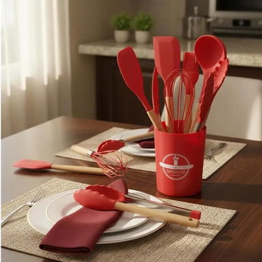 💜Set  de utensilios de cocina de silicona -12 piezas(DH) - 5/8