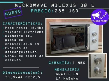 🍽️ Microwave Microondas Milexus 30L: Calienta y cocina con facilidad 🍽️ - Img main-image