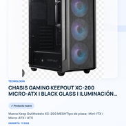 ✨ *CHASIS GAMING KEEPOUT XC-200 MICRO-ATX | BLACK GLASS | ILUMINACIÓN RGB + USB 3.0 | NEGRO* - Img 56518884