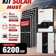 Inversor must 6k + Batería must de 10.24kwh + 6 paneles bifasial de 630w precio 6200 usd *Domicilio incluído* - Img 56863663