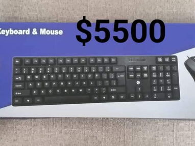 Combos teclado+mouse estándar USB $5500 -Combos 4 en 1 teclado+mouse+audífono con micrófono, - Img 64701732