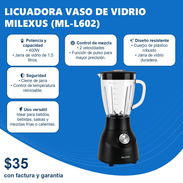 Licuadora con vaso de vidrio Milexus - Img 56456105