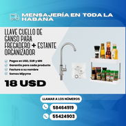 LLAVE CUELLO DE GANSO TIRO RÁPIDO PARA FREGADERO+ESTANTE ORGANIZADOR MULTIFUNCIONAL DE 2 NIVELES BLANCO - Img 56545903