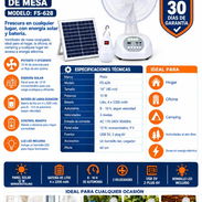 VENTILADOR RECARGABLE DE MESA CON PANEL SOLAR - Img 57853877