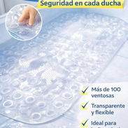 🛁🦶 ALFOMBRA ANTIDESLIZANTE TRANSPARENTE – 100+ VENTOSAS, RELIEVE ANTIRRESBALONES – 10 USD - Img 55767264