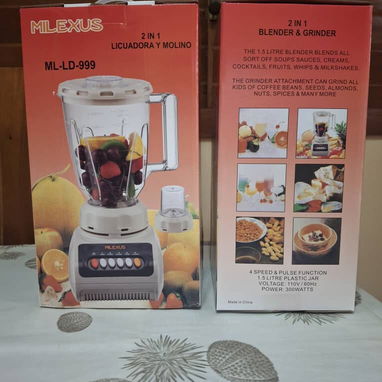 Batidora con molinillo Milexus. 🔸Vaso Plástico 1,5 lts  🔸4 Velocidades  🔸1 Mes de garantía  🔸110V - 60hz. 300W - Img 102507422