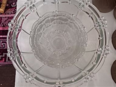 Fuente de cristal vintage, Frutero,  ensaladera con 3 tazones pequeñas - Img main-image