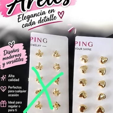 Aretes de oro laminado 🌟 - 4/4