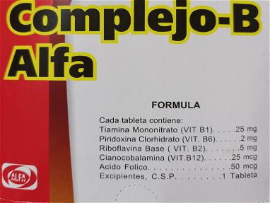 Complejo B Alfa en tabletas, Vit C y Ácido Fólico - Img main-image