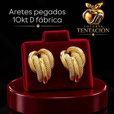 Aretes de oro 10k, varios modelos - 9/10