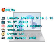 LAPTOP 🎁NUEVA📦CAJA, Lenovo IdeaPad Slim 3 (83KA001YUS), 15.3" IPS Tactil, Ryzen 7 8840HS, 16GB DDR5, 780M, 512GB, 10H - Img 57781383