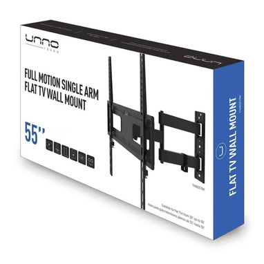 Soporte De Pared Unno Tekno Para TV 32–55” Brazo Articulado Full Motion VESA 400×400 Extensión 16.5” 77lb - Img 112285946