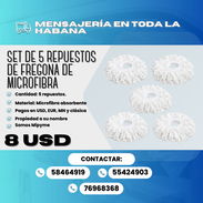 SET DE 5 REPUESTOS DE FREGONA DE MICROFIBRA  💰 Precio: 8 USD - Img 58045701