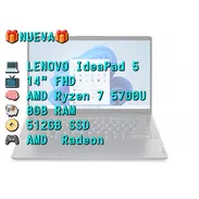 LAPTOP 🎁NUEVA🎁📦CAJA, LENOVO IdeaPad 5 (82LM00UEUS), 14" FHD IPS, AMD Ryzen 7 5700U, 8GB RAM, Radeon, 512GB SSD - Img 55960006