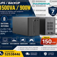 UPS MARSRIVA MR-UF1500 CON POTENCIA DE 1500VA 900W Y 2 BATERÍAS DE 12V 7AH INTERNAS - Img 53673798