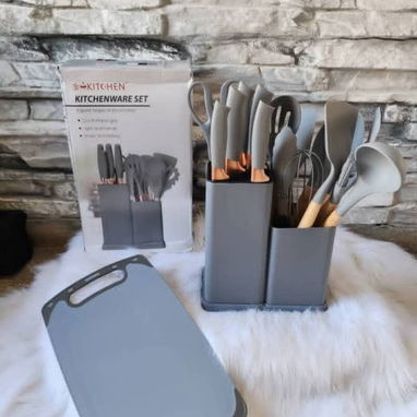 🚨Set De Cocina 🚨19 piezas 💰Precio : 23 USD 🚨 Material: Madera Y Silicona. F - Img 124844534