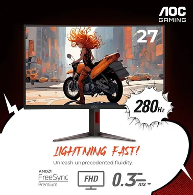 TIZA,MONITOR GAMING AOC DE 27" CURVO CON 0,3 MS Y 280 HZ NEW CAJA 5/847/73/91 - Img 95548589