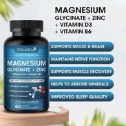 "4 en 1" Glycinate de Magnesio + Zinc, Vitamina D3 y Vitamina B6; - Img 55118712