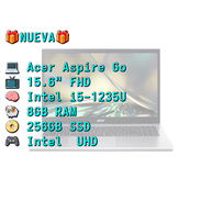 LAPTOP 🎁NUEVA🎁📦CAJA, Acer Aspire Go (A315-59-53ER), 15.6" FHD IPS, Intel Core i5-1235U, 8GB RAM, UHD, 256GB SSD - Img 55724250