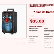 BOCINA 8'' CON MICRÓFONO Y MANDO NDR-P66 VPT#-0040 - Img 55218377